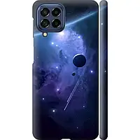 Чехол 3d пластиковый матовый на телефон Samsung Galaxy M53 M536B Планеты в синем космосе "171m-2608-58250"
