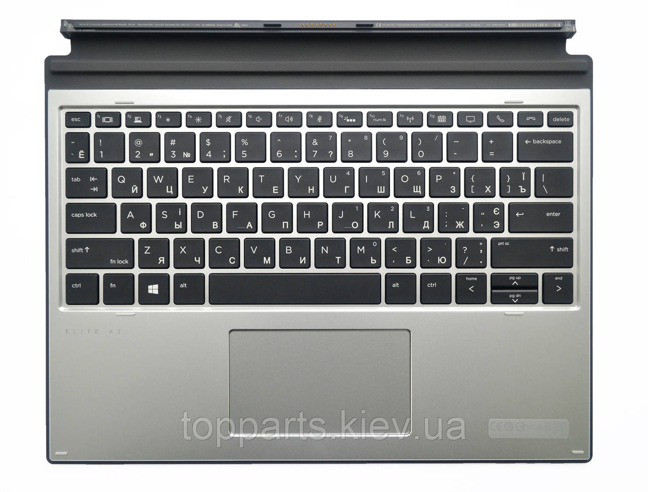 Клавіатура HP Elite X2 G4 Collaboration Keyboard чорна у сірому корпусі з тачпадом UA/RU/US