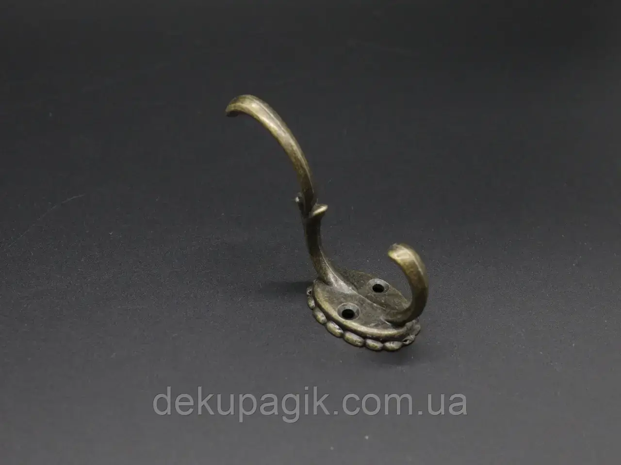 Гачок подвійний декоративний-27, колір срібло, 2,7х4,8см, фото 1