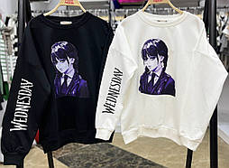 Світшот для дівчинки з принтом Венсер в розмірі 140 і 152