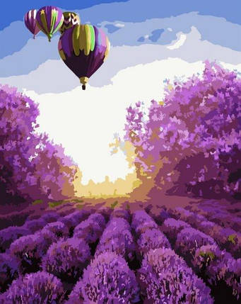 Рукітвор Картина за номерами (SR-SY6732) Кулі над лавандовими полями, 40 х 50 см, Strateg, фото 1