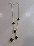 Ванкліф підвіска-галстук зелена, під малахіт, позолота Au 750, фото 3