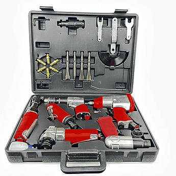 Набір пневмоінструментів для компресора LEX LXATK24 [24елемента / 6 бар. / Кейс]