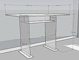 Кухонний стіл 1000*700 мм, КС-8 сучасний маленький стіл на кухню універсальний невеликий та недорогий Дуб Сонома, фото 4