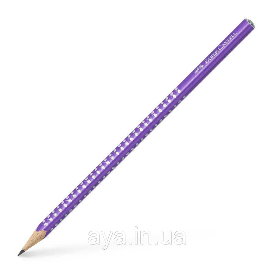 Чорнографітний олівець Sparkle Pearl purple Faber-Castell (B, тригран. корп. пурпуровий) 118204