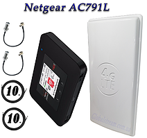 Комплект для 4G/LTE/3G з Netgear AC791L+ 4340 mAh і Антена планшетна MIMO 2×24dbi (48дб)