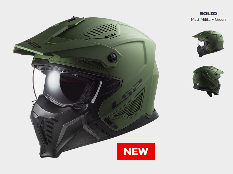 Мотошолом LS2 OF606 drifter solid matt military green