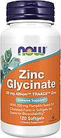 Гліцинат цинку Now Foods, Zinc Glycinate 30 мг 120 капсул