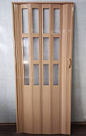 Двері гармошка полуостекленная 1020х2030х10мм ДУБ Світлий №3