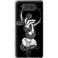 Чехол 2d пластиковый на телефон LG V20 Змея в руке "4149t-787-58250"