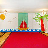 Оформлення на випускний у дитячому садку садочку Прикраса актового залу Панно Корабель з кульок Пальма Сонце Чайки, фото 2