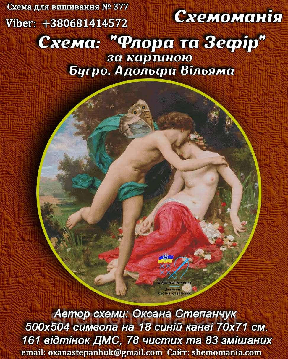 (Електронна)Схема для вишивання хрестиком або петитом: " Флора та Зефір"