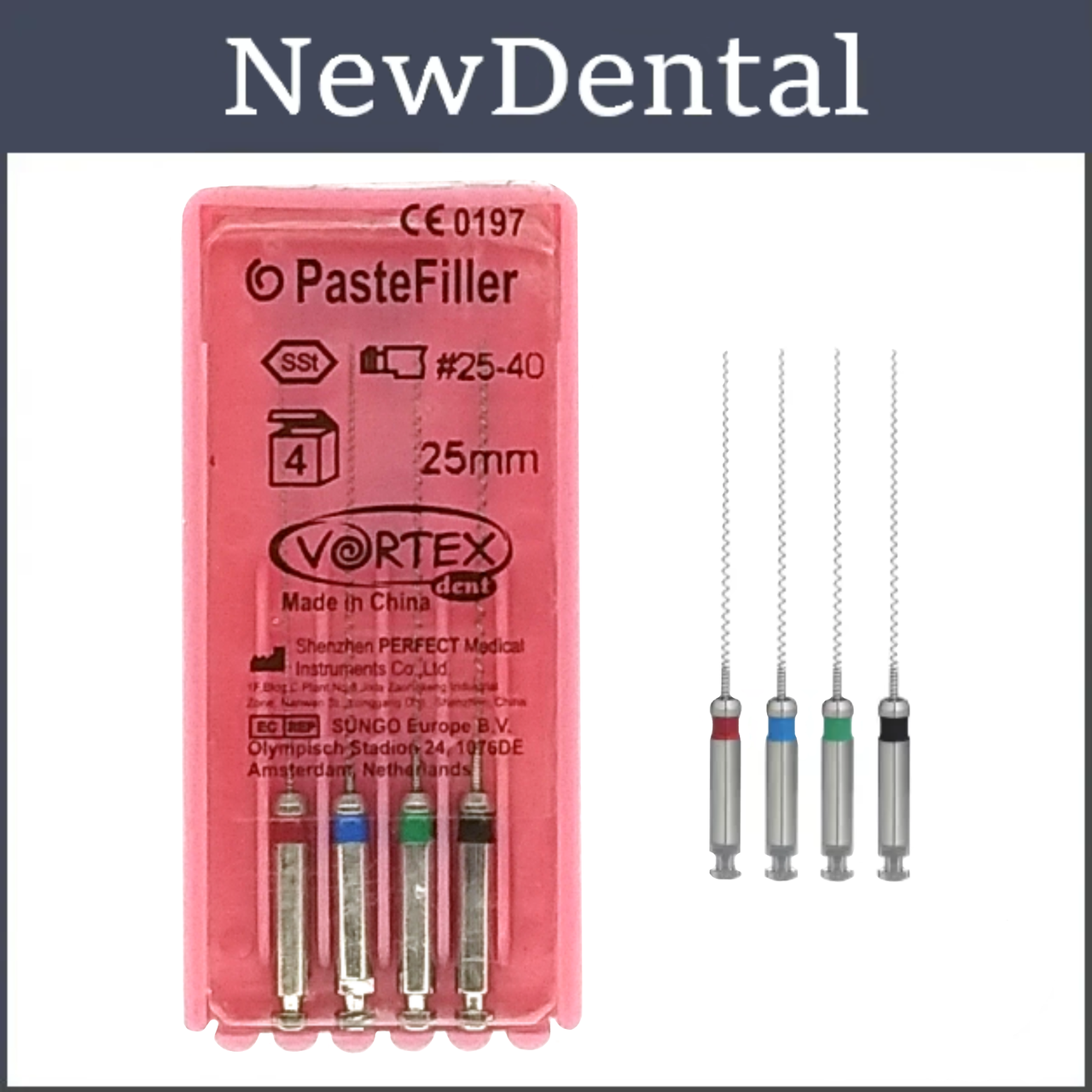 Paste Fillers №25-40 25мм Пасте Філерс каналонаповнювач 4 шт Vortex, фото 1