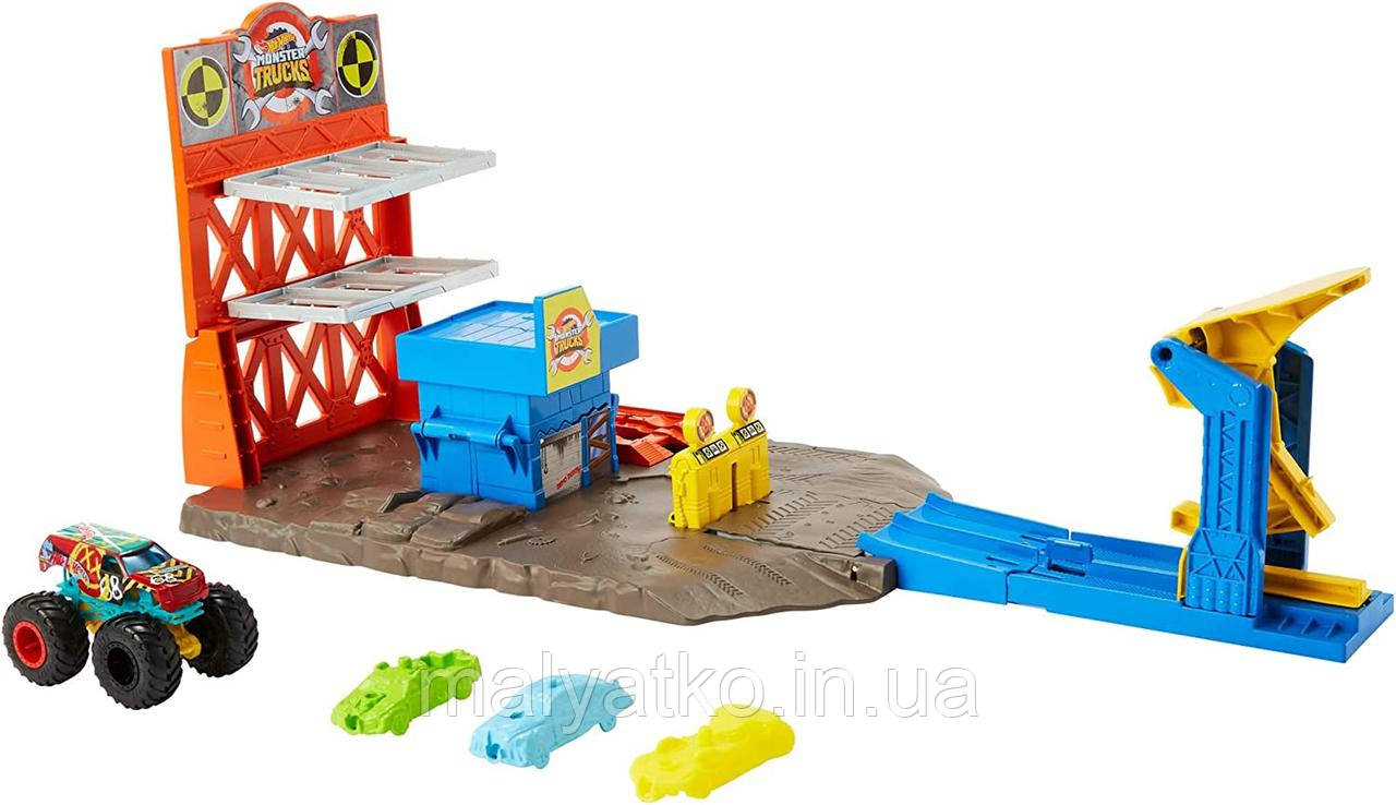 Трек Хот Вілс Пригоди на станції Hot Wheels Monster Trucks Blast Station, фото 1