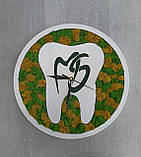 Настінний Годинник зі стабілізованого моху в стоматологію, стоматклініку. Подарунок стоматологу, фото 8