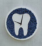 Настінний Годинник зі стабілізованого моху в стоматологію, стоматклініку. Подарунок стоматологу, фото 9