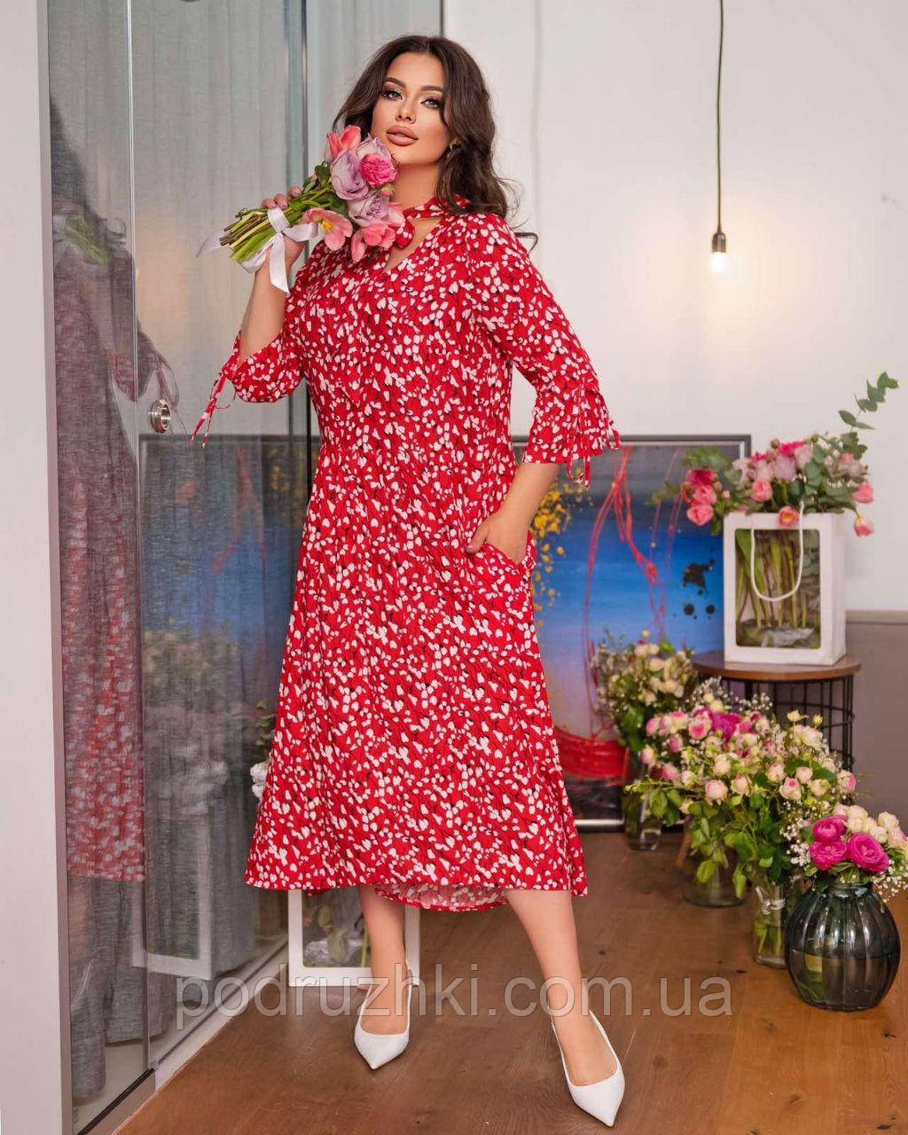 Літня сукня з довгими рукавами розміри 52,54,56,58, фото 1