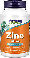 Цинк 50 мг Now Foods, Zinc 50 mg, 250 таблеток