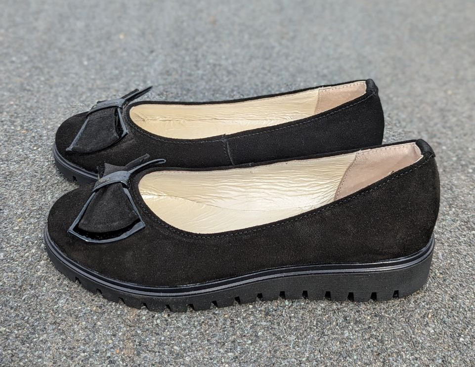 STTOPA Розміри 36-23,5 см. Балетки великих розмірів із натуральної шкіри. 159-3343 Чорні, фото 1