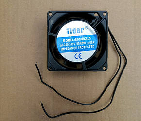 Вентилятор осьовий універсальний Tidar 80мм*80мм*25мм / 220-240V / 0,08 А / 11W (квадратний) ZIPMARKET