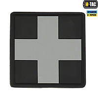 M-Tac нашивка Medic Cross Square PVC Black/Grey