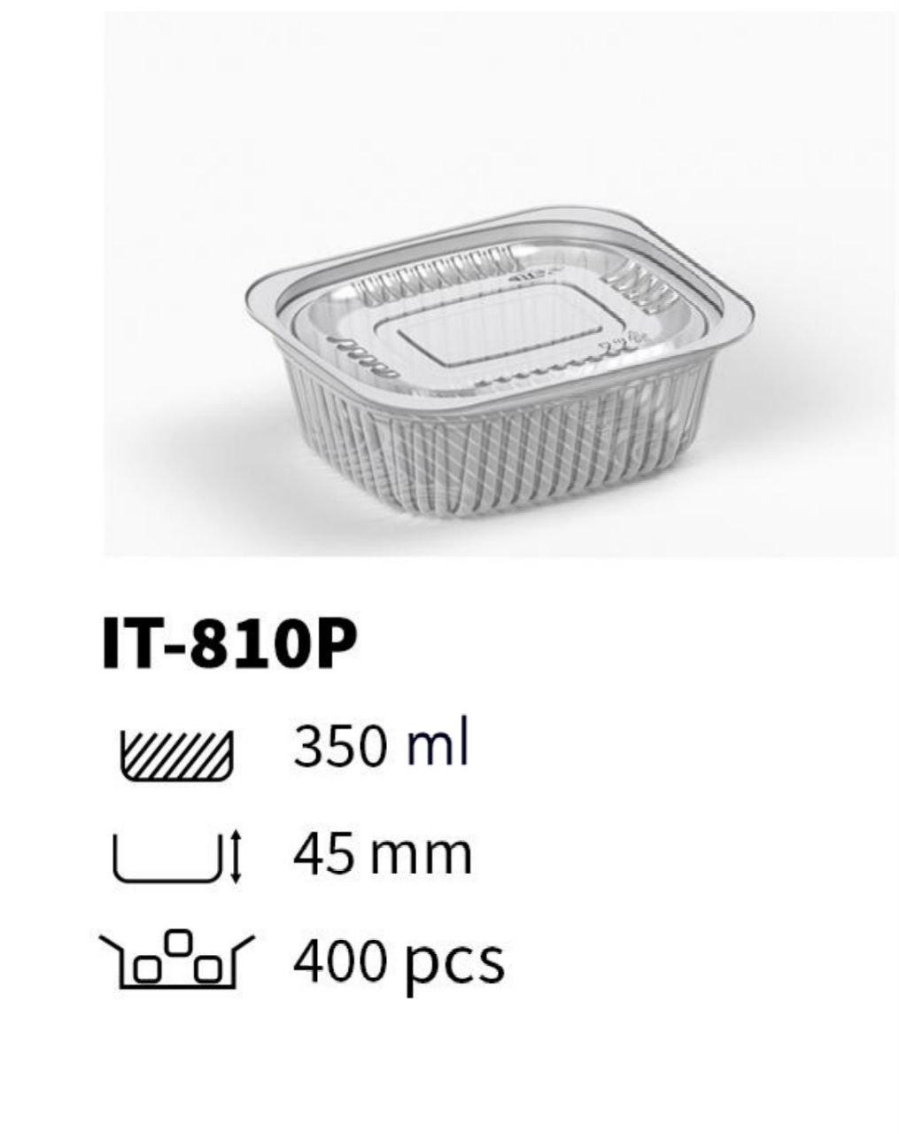 Контейнер пластиковий для гарячих харчових продуктів з кришкою IT-810p об `єм 350 мл