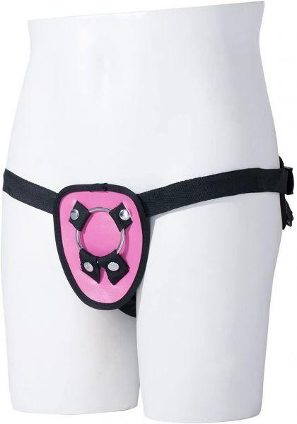 T111667 Трусики HARNESS з кільцями STRAP ON HARNESS PINK, Рожевий Кітті