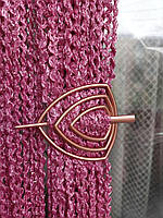 Шпилька для штор ниток трикутна рожева пудрова матова міцний пластик