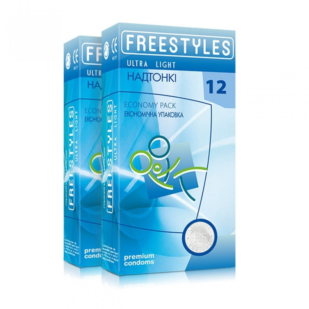 Презервативи зі змащенням Ultra Light Freestyles 12шт 0.04 мкм Кітті