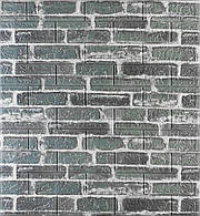 Декоративна 3D панель самоклейка сіра Катеринославська цегла 700х770х5мм (042)