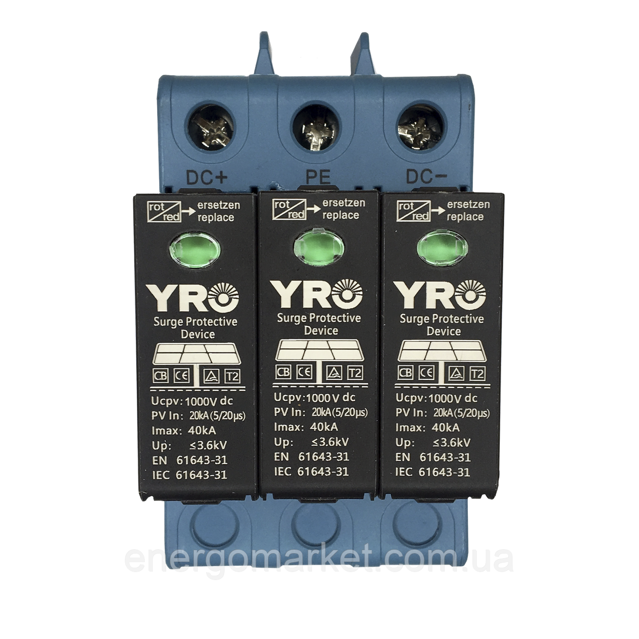 Обмежувач перенапруги YRO YRSP-D2 3P/1000