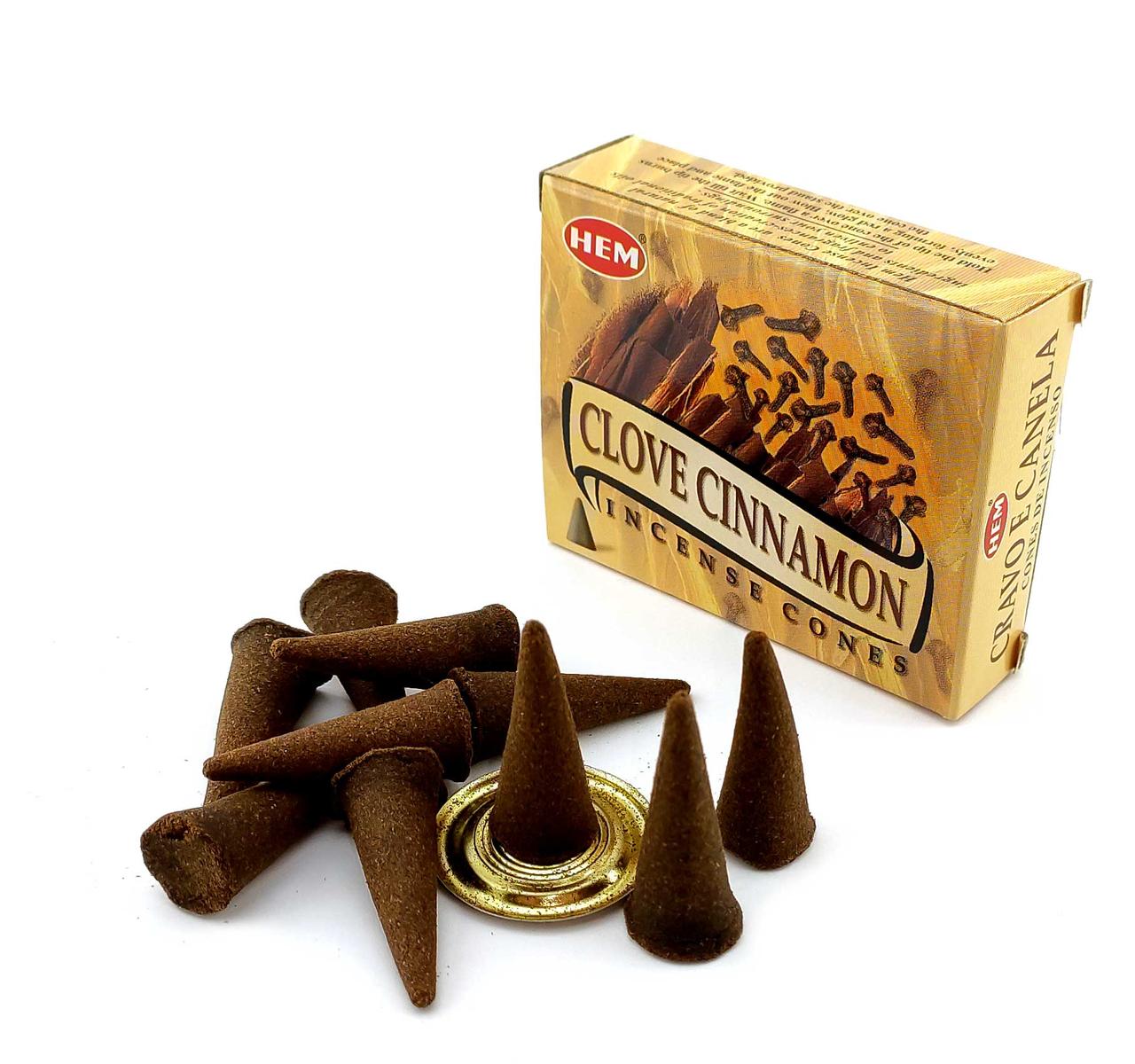 Пахощі Clove Cinnamon "Гвоздика та Кориця" Hem конусні Індія, фото 1