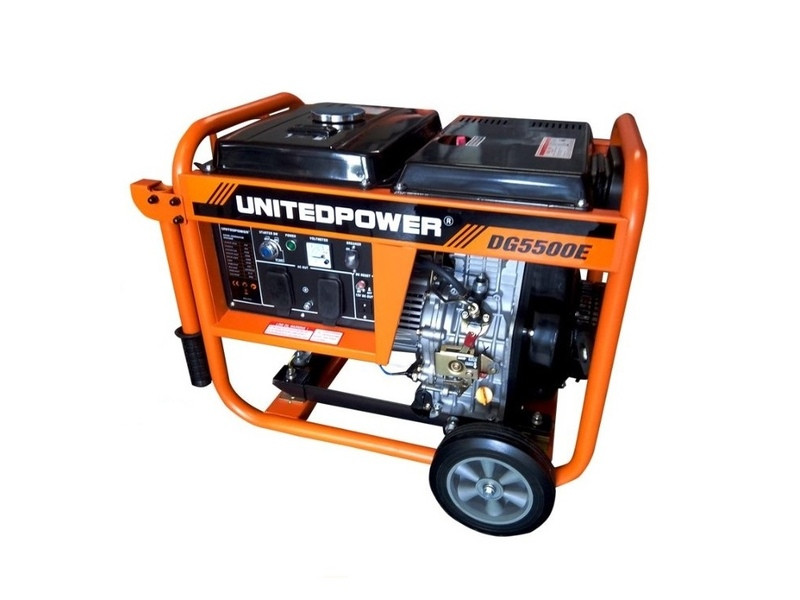 Дизельний генератор United Power UP DG5500E+B+DC+W, потужність 4.5/5.0 кВт
