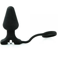 Анальна пробка з кільцем Black Silicone kitty.in.ua