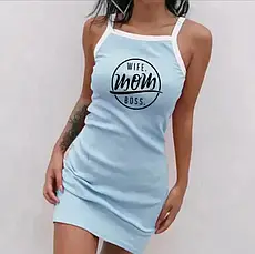 Літня коротка сукня-майка по фігурі "Mom" сіра, фото 6