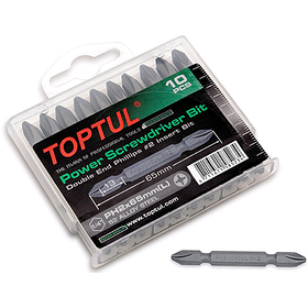 Набір біт двосторонніх TOPTUL 1/4" РН2х65мм 10шт. GAAW1001