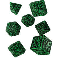 Набор кубиков для настольных игр Q-Workshop Forest 3D Green black Dice Set (7 шт) (SFOR15)