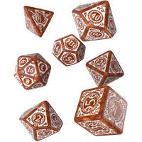 Набор кубиков для настольных игр Q-Workshop Steampunk Clockwork Caramel white Dice Set (7 шт) (SSTC72)