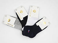 Детские стрейчевые носки Pe.Chitto Флажок для мальчиков хлопок сетка короткие однотонные 12 пар/уп микс