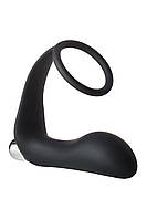 Анальна пробка з еррекційним кільцем FANTASSTIC VIBRATING ANAL PLUG WITH COCKRING BLACK kitty.in.ua