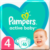 Подгузник Pampers Active Baby Maxi Размер 4 (9-14 кг) 46 шт (8001090949097)