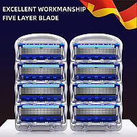 Змінні картриджі касети для гоління 5 лез, 8 штук