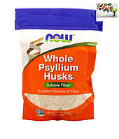 Клетчатка, Псиллиум,NOW Foods, цельная оболочка семян подорожника, 454 г