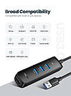 USB-хаб Ugreen USB 3.0 hub 4 порти + Type C 1.5 м Black (CM456), фото 3