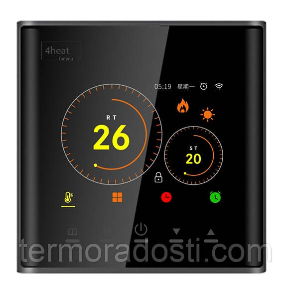 Кольоровий Wi-Fi терморегулятор для теплої підлоги 4HEAT AE-740