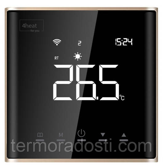 Сенсорний терморегулятор до теплої підлоги 4HEAT AE-669 | Золото