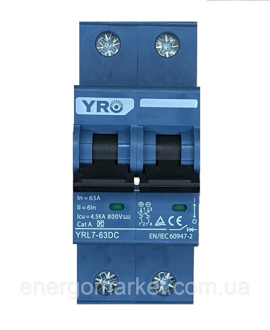 Автоматичний вимикач YRO YRL7-63DC 63А