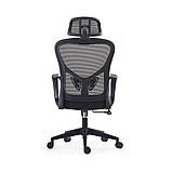 Крісло офісне Солана Richman пластик чорне сітчасте з підголівником, фото 3