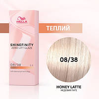 Гель-крем для интенсивной тонировки волос Wella Professionals SHINEFINITY 08/38 медовый латте