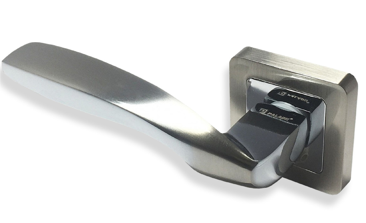 PALADII ручка розет алюміній квадратна AL ХЕЛЕН SN/CP сатен/хром, фото 1